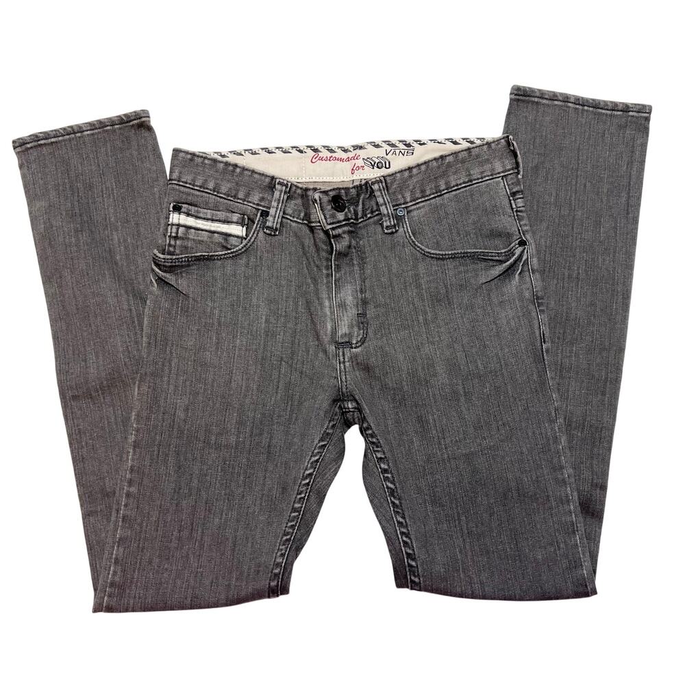 Vans Off The Wall Jeans Custom Made For You V66 Slim Fit 26x27 Gray Low Rise New - Picture 3 of 10